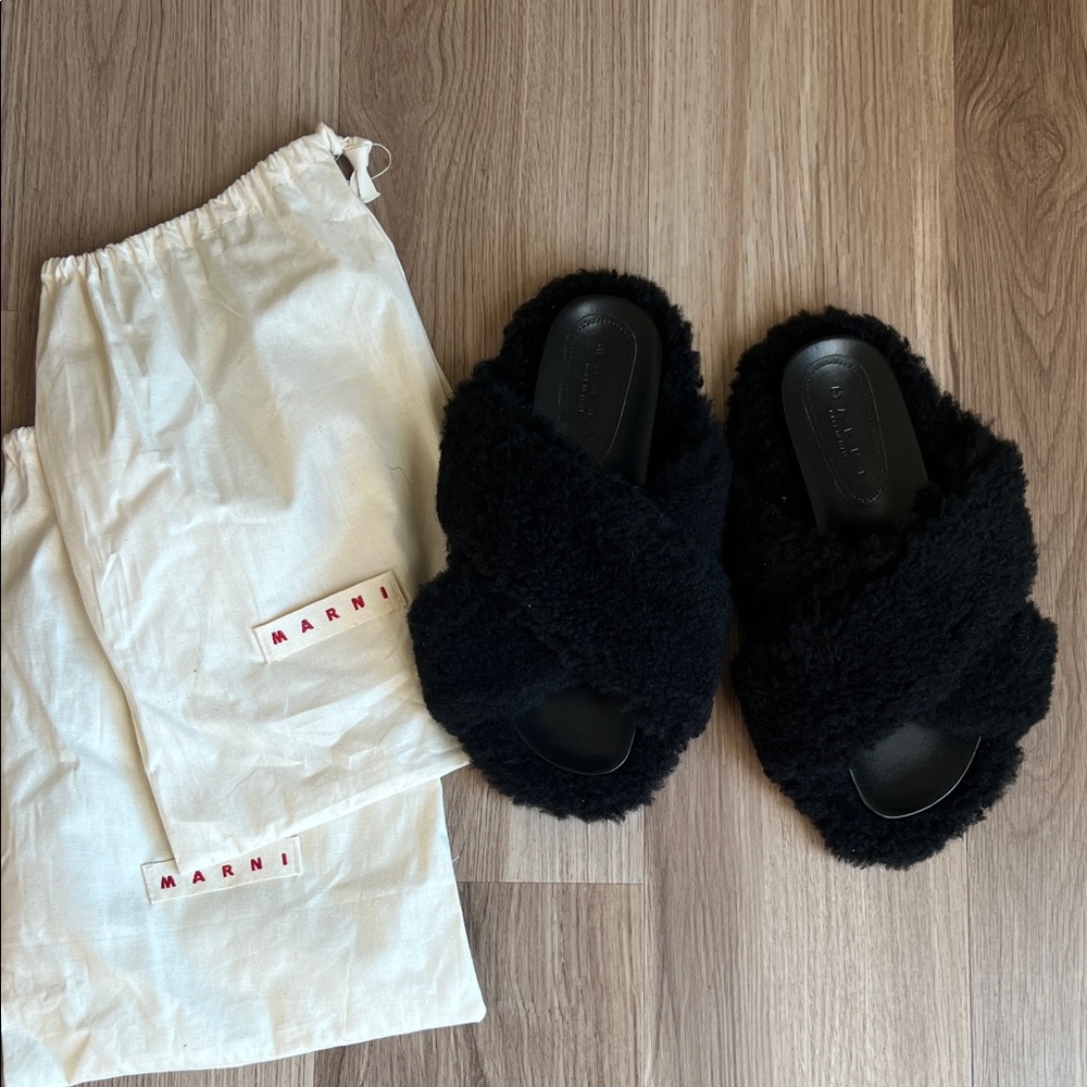 Marni Shearling Fussbett Sandals - Picture 2 of 5
